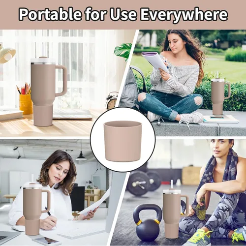 Vista 6 de WUQID Bota de silicona superior compatible con Stanley Quencher H2.0 e IceFlow Flip y ProTour de 40oz 30oz 20oz 14oz, se ajusta al mismo diámetro