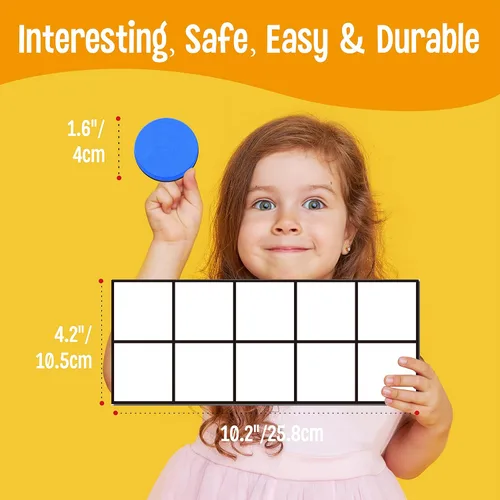 Vista 5 de Conjunto de diez marcos magnéticos, incluye 5 marcos (sin parte hueca) y 55 discos coloridos (versión mejorada para refrigerador y de mano)