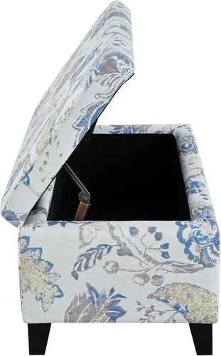 Vista 8 de Christopher Knight Home Nesbit - Otomana de sala de estar con almacenamiento, banco tapizado de almacenamiento de entrada de tela, taburete