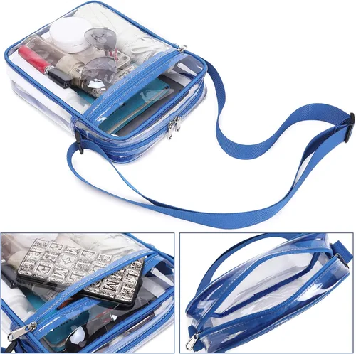 Vista 4 de Clear Messenger Bag for Work & Business Travel for Men & Women, Stadium Approved