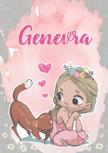 Genevra Taccuino A5 Nome personalizzato Genevra Regalo di compleanno per moglie, figlia, sorella, mamma Design gatto 120 pagine a righe, piccolo
