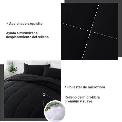 Vista 5 de DOWNCOOL - Juego de edredón de tamaño individual con funda de almohada - Juego de ropa de cama para todas las estaciones de 2 piezas, juego
