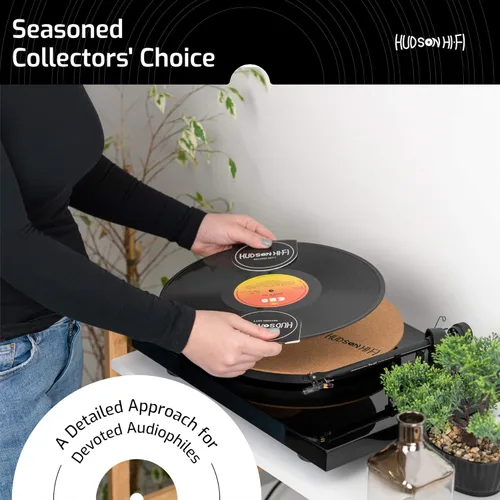Vista 6 de Hudson Hi-Fi Paquete de 3 manoplas de discos antiestáticas para limpiar discos y manejador - Accesorios para tocadiscos con material de microfibra