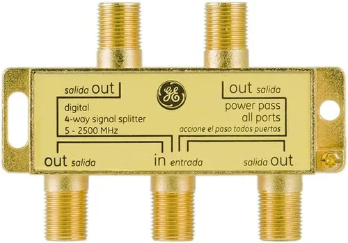 Vista 6 de GE 335 - Divisor de cable coaxial digital de 2 vías, 2.5 GHz 5-2500 MHz, compatible con RG6, funciona con TV HD, satélite, Internet de alta