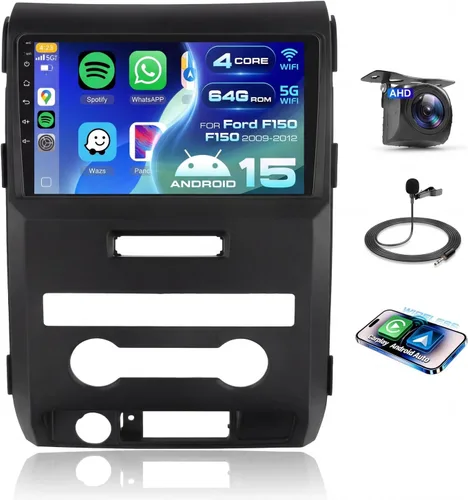 Vista 9 de Estéreo de radio de coche para Ford F150 2009-2012 (modelo de gama baja) con DSP/Carplay inalámbrico/Android Auto, pantalla táctil IPS de 9 pulgadas