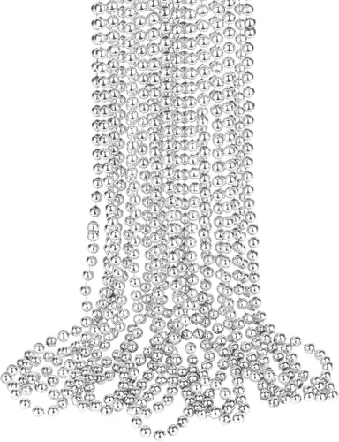 Vista 12 de ZZYFGH Collar de cuentas de Mardi Gras 12 piezas y Mini King Cake Babies 6 piezas Oro Metálico Morado Verde Accesorio de Disfraz para Fiesta