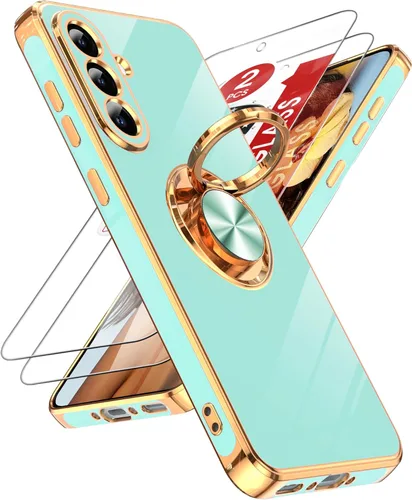 Vista 42 de LeYi para Funda de Teléfono Samsung Galaxy A13-5G: Protector de Pantalla de Vidrio Templado, Soporte Magnético Giratório de Anillo 360°, Borde Negro