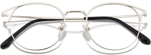 Vista 27 de Cyxus Gafas Redondas con Bloqueo de Luz Azul para Hombres y Mujeres, Marco de Alambre, Ultraligeras, Cómodas, para Oficina, Computadora