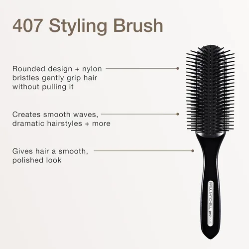 Vista 2 de Paul Mitchell Pro Tools 407 Cepillo de peinado, cepillo de cerdas de nailon que crea una variedad de peinados, para todo tipo de cabello