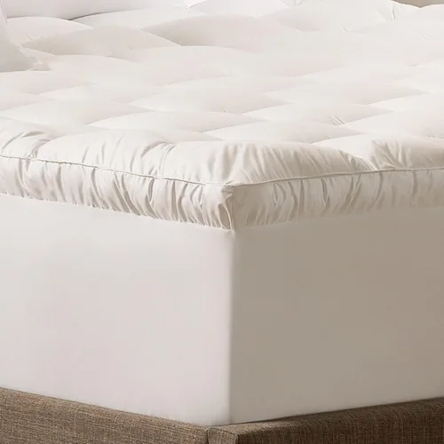 Vista 2 de SERTA Down Illusion - Cubrecolchón suave hipoalergénico de 2 pulgadas con parte superior de almohada, ajuste simple, individual, color blanco