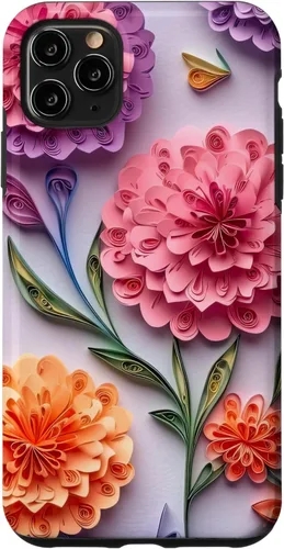Vista 13 de Funda de claveles estilo Quilling de papel para iPhone 17