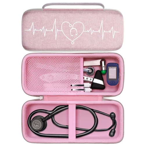 Vista 11 de Estuche para estetoscopio LTGEM para 3M Littmann Cardiology III, II, IV, 3M Littmann Master Cardiology/MDF MDOne de acero inoxidable, accesorios