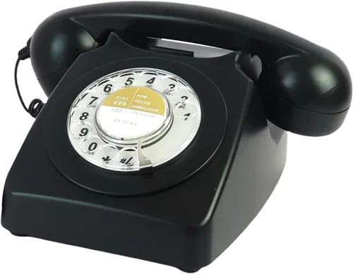 Teléfono, Teléfonos fijos con cable para el hogar, teléfono retro de la vieja moda con teclado de marcación giratoria, teléfonos antiguos de la moda