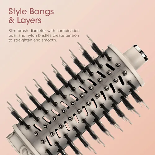 Vista 5 de Accesorio Shark FlexStyle de cepillo de aire caliente redondo para secadores de pelo, herramienta de peinado para cabello liso, ondulado, rizado