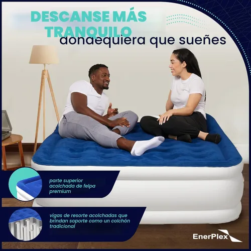 Vista 3 de EnerPlex Colchón de Aire con Bomba Incorporada - Colchón Hinchable Autoinflable con Soporte para el Cuello - Cama de Aire Inflable para Viajes
