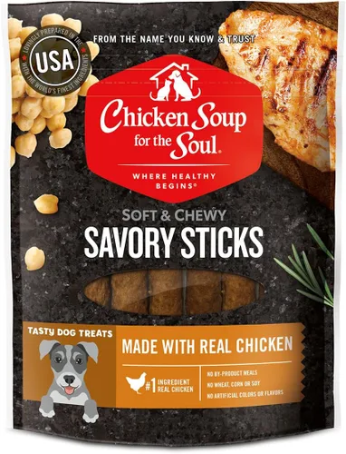 Vista 10 de Chicken Soup for the Soul All Natural Premium Savory Sticks Golosinas suaves y masticables para perros, primer ingrediente de pollo real, sin