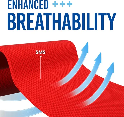 Vista 3 de Medtecs Trajes de materiales peligrosos - 6 opciones de tamaños - Traje de overol desechable, overol de protección médica Trajes