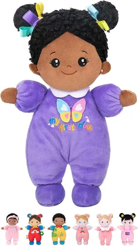 Vista 16 de OUOZZZ - Set de regalo de minimuñeca rosa de bebé afelpada de 10 pulgadas, muñeca de trapo afelpada para dormir, juguete para niños y niñas