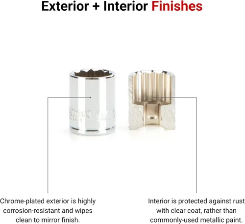 Vista 3 de TEKTON SHD90103 - Juego de llaves de vaso de 12 puntos poco profundas de 1/4 pulgadas con riel, 11 piezas (5/32 - 9/16 pulgadas) SHD90103