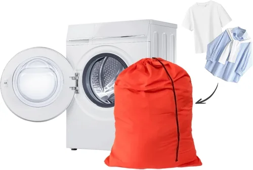 Vista 7 de Bolsa de lavandería extra grande para viaje con cierre de cordón, se adapta a una cesta de lavandería o canasta para dormitorio universitario