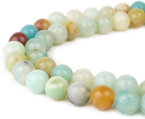 RVG - Cuentas de amazonita natural de 0.472 pulgadas (0.472 in), piedras preciosas sueltas de Tienda Mala de 15.5 pulgadas para hacer joyas