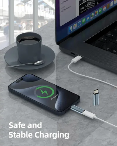 Vista 8 de Paquete de 2 adaptadores Lightning a USB C para iPhone 15, carga rápida PD compatible con iPhone 15 Series/MacBook/Laptop/iPad/Samsung y más