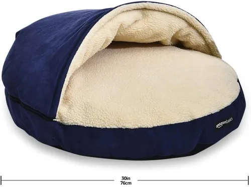 Vista 6 de Yaxa Basics Cama tipo cueva para mascotas, con cubierta extraíble para cueva, se adapta a mascotas de hasta 35 libras, 30 x 30 x 12.5 pulgadas