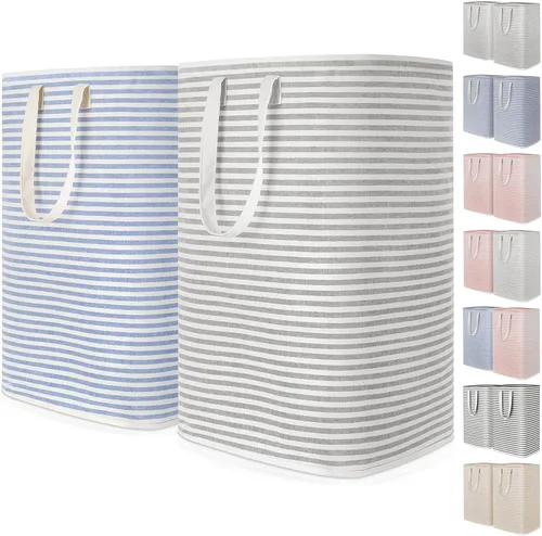 Vista 12 de Lifewit Paquete de 2 Cestas de Ropa Grandes Plegables, Cestas de Lavandería Independientes Impermeables con Asas de Fácil Transporte para Cuarto