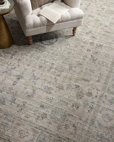 Vista 50 de Loloi Jean Stoffer Katherine Collection KES-02 Ocean/Coral 2'-7'' x 10'-0'', .25" Pile Height, Runner Rug