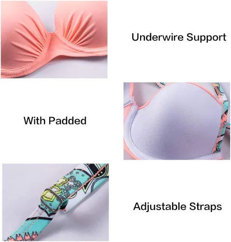 Vista 5 de Astylish - Traje de baño para mujer, de dos piezas tipo bikini, con relleno y efecto de realce