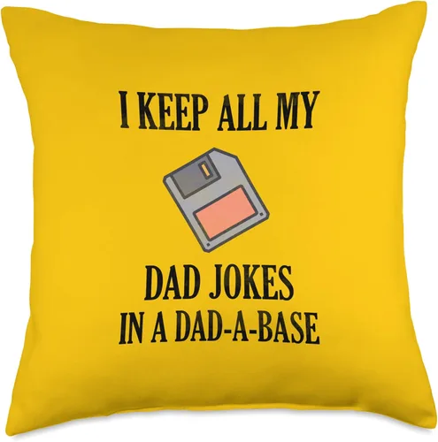 Vista 5 de Sailor Nostalgia Gifts I Keep Jokes in A Dad-A-Base - Almohada divertida de regalo para padre, 16 x 16 pulgadas, multicolor