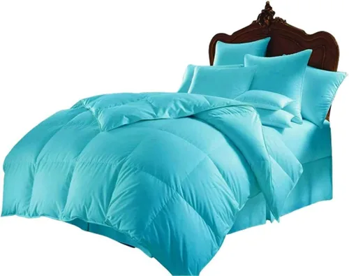 Vista 16 de Lujosa serie 800 – Juego de edredón de 3 piezas 100% algodón egipcio de 10.58 oz/m² – [1 edredón y 2 fundas de almohada] – Individual, color azul