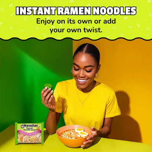 Vista 5 de Maruchan Ramen con sabor a limón, chile y camarón, 3.0 oz, paquete de 24