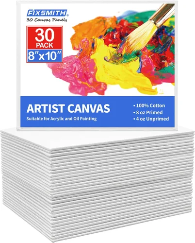 Vista 33 de FIXSMITH Tableros de lienzo para pintar de 3 x 5 pulgadas, paquete de 24 mini lienzos, paneles de lienzo blanco en blanco, 100% algodón imprimado