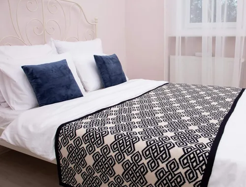 Vista 5 de SAOL Bufanda de cama de punto suave para sofá, cama, corredor, funda decorativa de mezcla de lana (gris, Queen, 80 x 32 pulgadas)