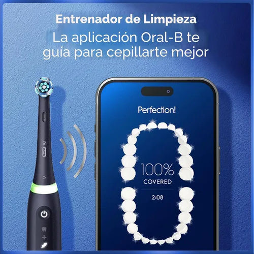 Vista 3 de Oral-B iO Deep Clean + Whiten - Cepillo de dientes eléctrico recargable con sensor de presión visible, temporizador de 2 minutos, 5 ajustes
