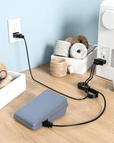 Vista 2 de Replacement Brother Sewing Machine Foot Pedal and Power Cord Compatible with Brother jx2517 lx3817 ls2125 lx3125 1034d lx2500 xl5130 gx37 ls2400