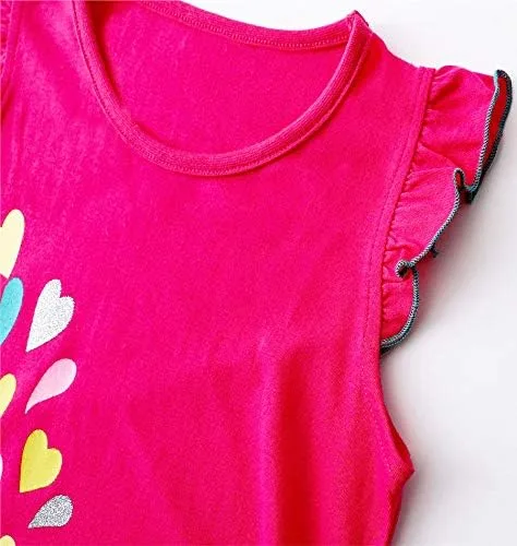 Vista 3 de Bumeex Toddler Girls Summer Outfit Cotton Top and Shorts Clothing Set