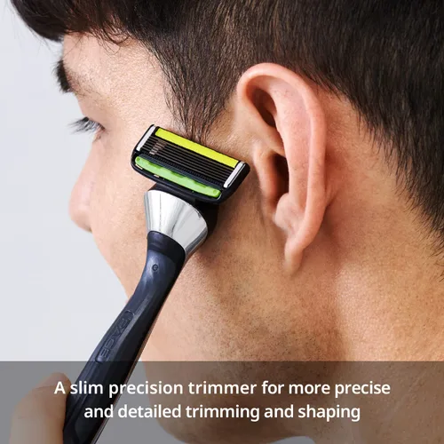 Vista 5 de Dorco Pace 6 Pro - Sistema de maquinilla de afeitar de seis cuchillas con recortadora - 2 asas de repuesto (solo mangos)