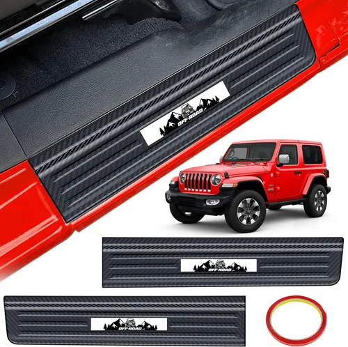 Vista 9 de Protección de umbral de puerta Buling 304 de acero inoxidable compatible con Jeep Wrangler JL JLU 2018-2025 y Jeep Gladiator JT 2020-2025 Accesorios