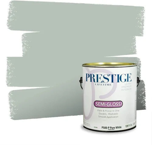 Vista 245 de Prestige Paints - Pintura exterior e imprimación en uno, 1 galón, plano, compatibilidad comparable con el color menta «Whipped Mint» de Behr