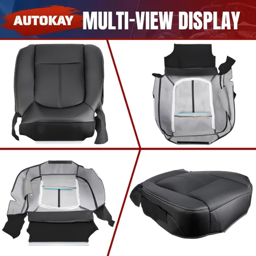 Vista 3 de AUTOKAY Funda de asiento perforada para conductor y pasajero para Ford F250 F350 Lariat 2011-2016