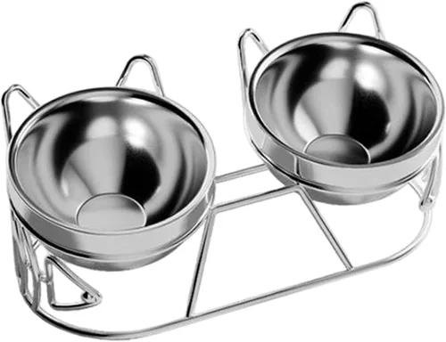 Elevated Cat Bowls Food and Water Bowl Set for Travel Small Dogs Indoor Cats