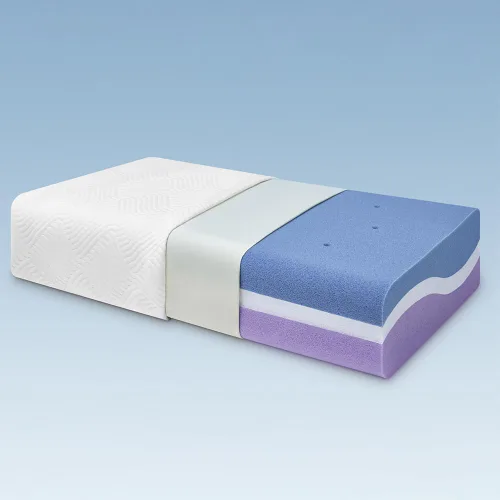 Vista 10 de Almohada cúbica para dormir de lado con capa firme, almohadas refrescantes de espuma viscoelástica con dos lados cuatro tipos de suavidad para dolor