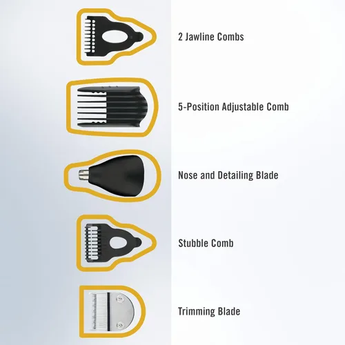 Vista 4 de Conair MAN - Cortadora de barba todo en uno para hombre, para cara, nariz y oído, kit de aseo de 6 piezas, inalámbrico/recargable