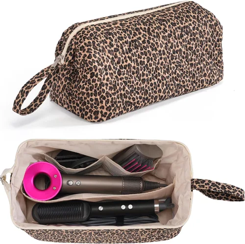 Bolsa de viaje para herramientas para el cabello con divisor, organizador de herramientas para el cabello Dyson Airwrap y Shark FlexStyle, bolsa de