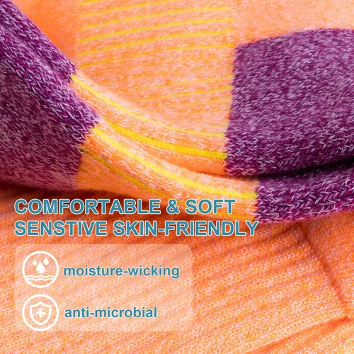Vista 5 de Gonii Running and Hiking Crew Socks - Women's Wicking Cushioned Athletic Socks (5 Pairs)