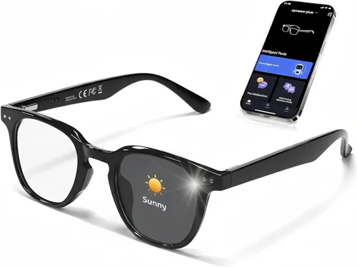 Vista 8 de Lentes inteligentes AI con cámara, grabación de video HD de 8 MP, traducción en tiempo real, asistente de voz, gafas de cámara, gafas AI, audio