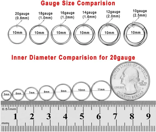 Vista 3 de FANSING - Aro de acero quirúrgico 316L con bisagra, para piercing de nariz, tabique, cartílago, hélix, daith, tragus, rook, conch, labio, lóbulo