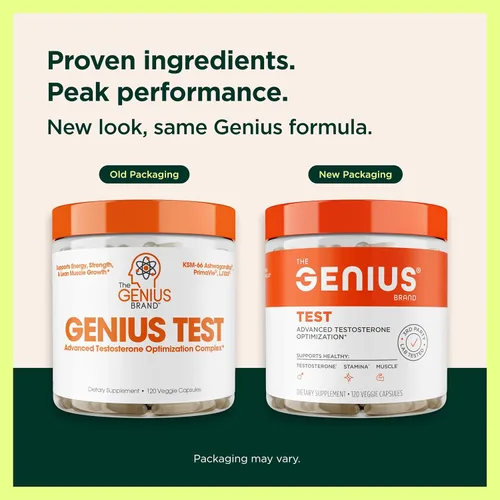 Vista 5 de Genio Test - El refuerzo inteligente de testosterona para hombres - Suplemento de energía natural, apoyo cerebral, a la libido y la pérdida de grasa